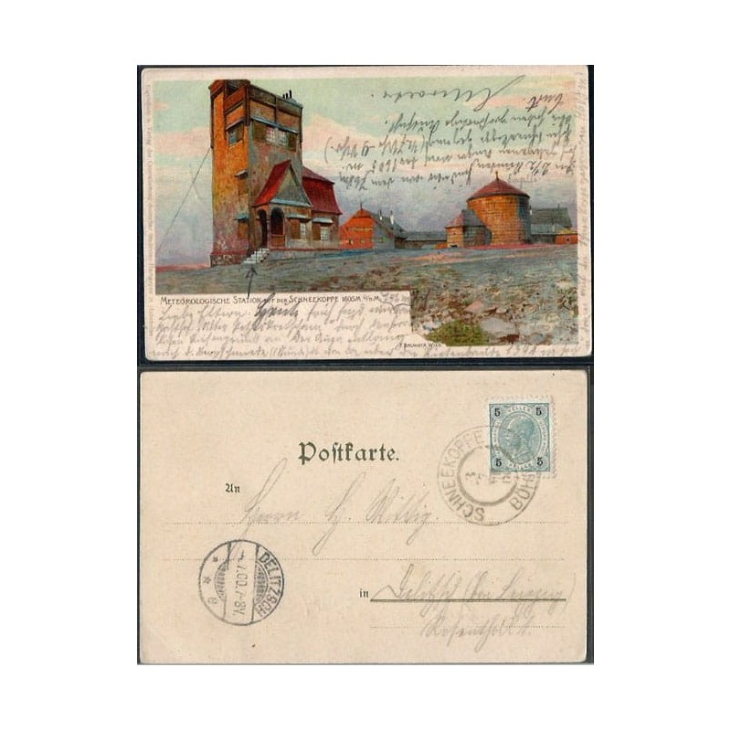 Karkonosze, Śnieżka, stacja meteorologiczna. Obieg 1900