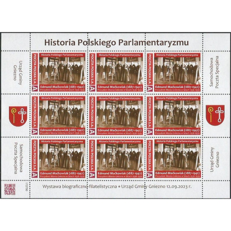 2023 Personalizowany, Gniezno, Historia Polskiego Parlamentaryzmu, E. Maćkowiak, prezydent. Arkusz **