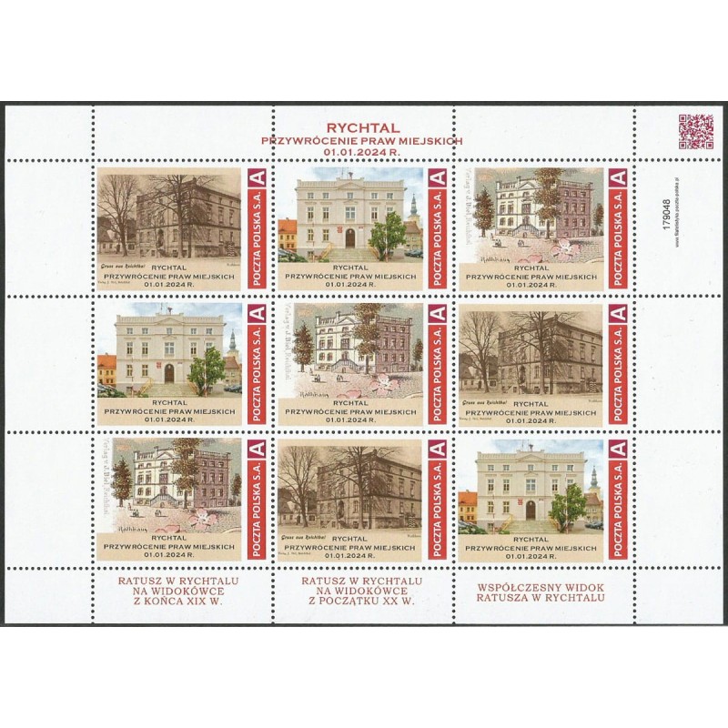 2023 Personalizowany, Rychtal, ratusz, przywrócenie praw miejskich 2024. Arkusz **