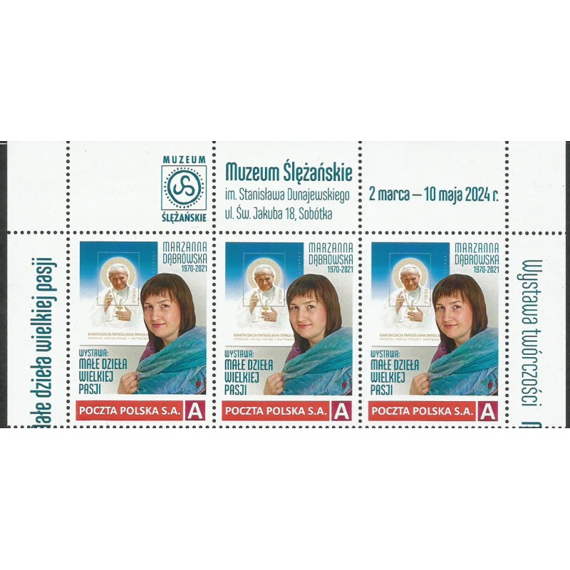 2024 Personalizowany, Marzanna Dąbrowska, Papież Jan Paweł II, Sobótka, Muzeum, wystawa. Pasek **