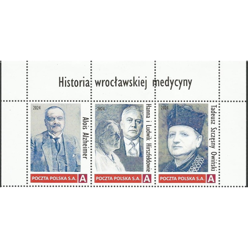 2024 Personalizowany, Medycyna, A. Alzheimer, H. i L. Hirszfeld, T. Sz. Owiński, Stowarzyszenie Kolekcjonerów, Wrocław. Pasek **