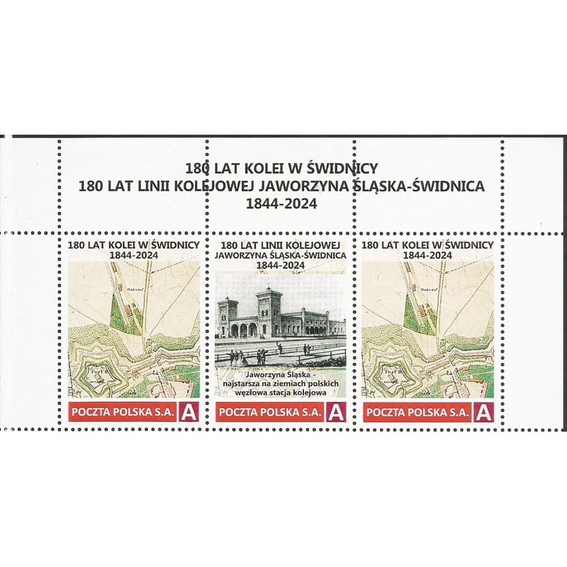 2024 Personalizowany, Kolej, Świdnica, Jaworzyna Śląska, mapa, dworzec. Pasek **