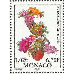 Monako 2001, Kwiaty, EUROFLORA, orchidee. Arkusz **