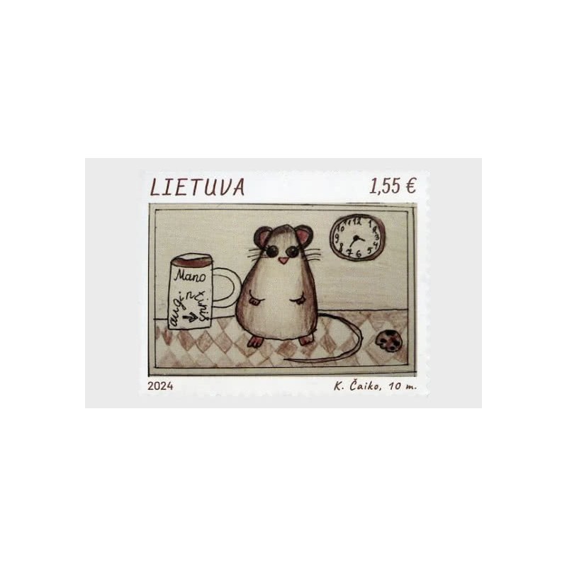 Litwa 2024, Rysunki dzieci, zwierzęta, mysz **