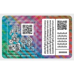 Chorwacja 2020, Kryptoznaczek, poczta, rower, koń, dyliżans **