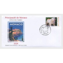 Monako 2024, Pies, buldog. FDC