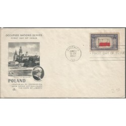 USA 1943, Okupowane kraje: Polska, flaga. FDC