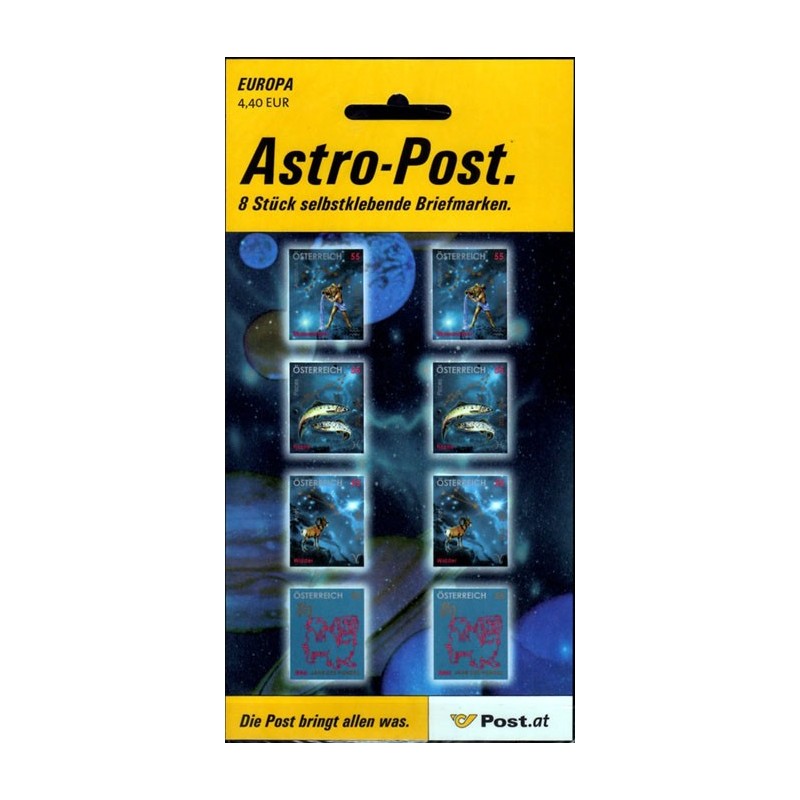 Austria 2005, Znaki zodiaku, rok psa, kosmos. Arkusik **