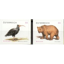 Austria 2006, Fauna: ptak ibis i niedźwiedź brunatny **