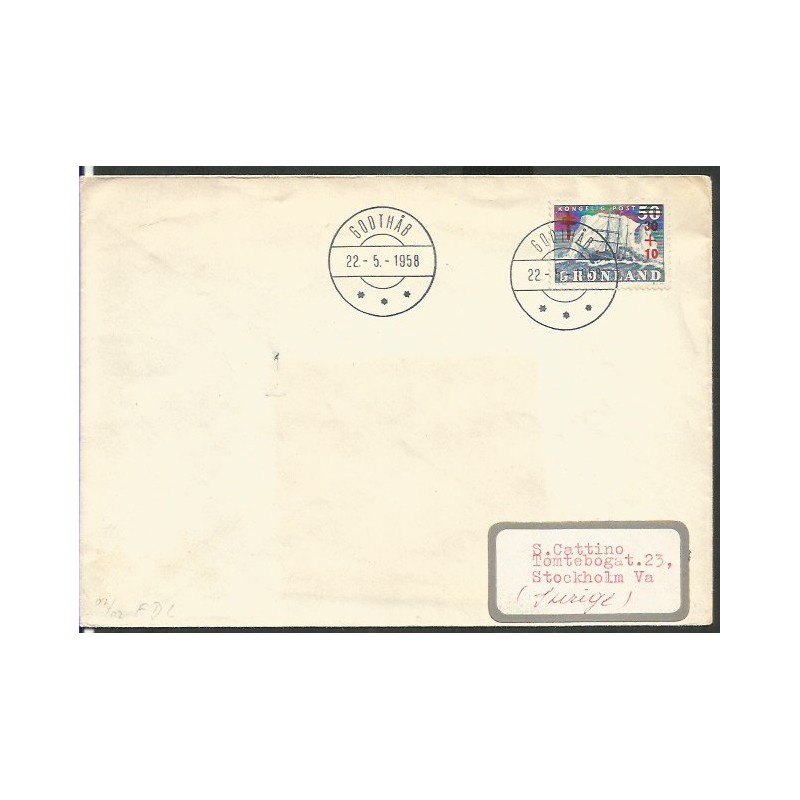 Grenlandia 1958, Statek, gruźlica, medycyna. FDC