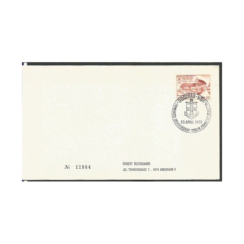 Grenlandia 1972, Król Fryderyk IX. Cz. SŁANIA. FDC