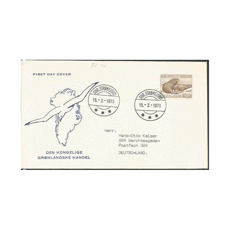 Grenlandia 1973, Mors, Cz. SŁANIA. FDC