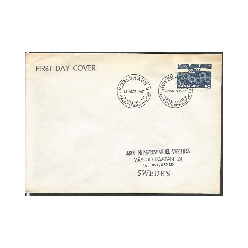 Dania 1967, EFTA, Unia Europejska. FDC