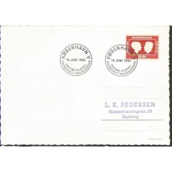 Dania 1967, Król, ślub. Cz. SŁANIA. FDC (kartka)