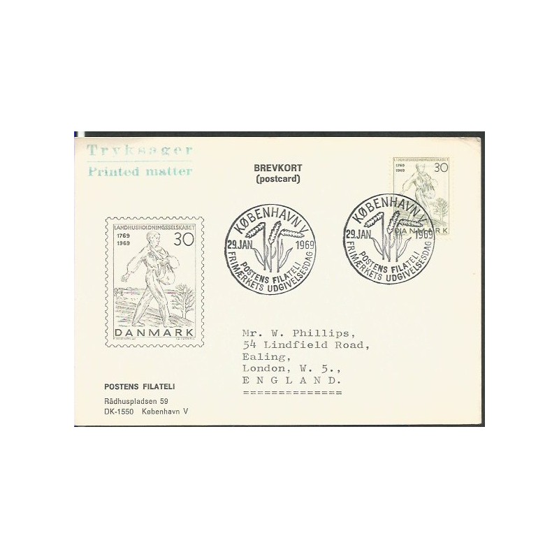 Dania 1969, Siewca. Cz. SŁANIA. FDC