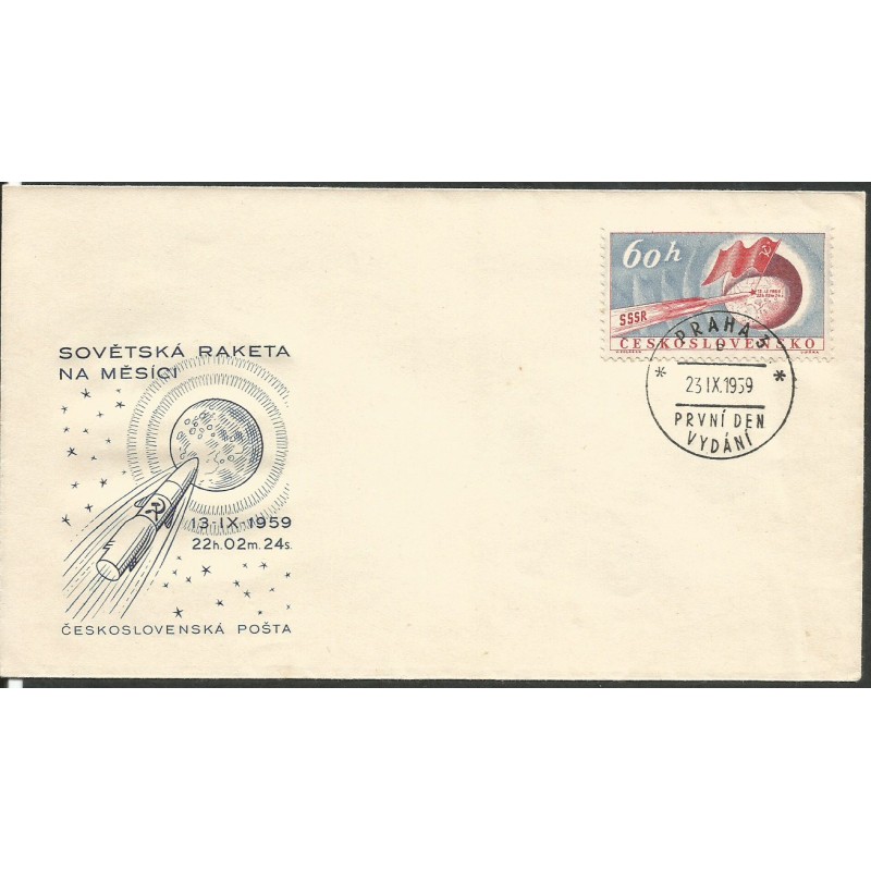 Czechosłowacja 1959, Kosmos. FDC
