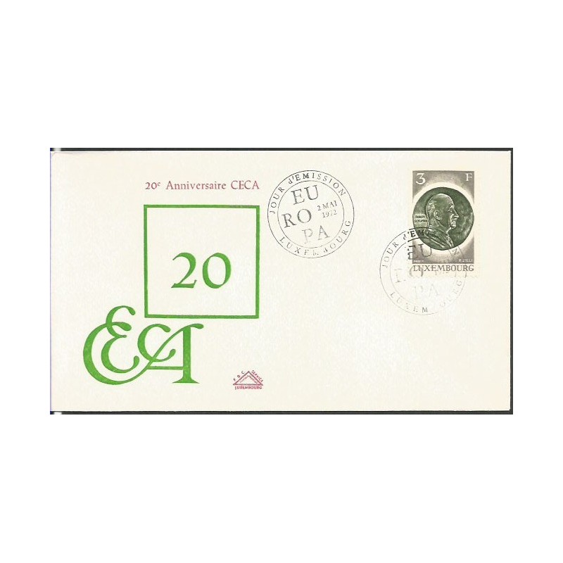Luksemburg 1972, EWG, Unia Europejska, R. Schuman. FDC