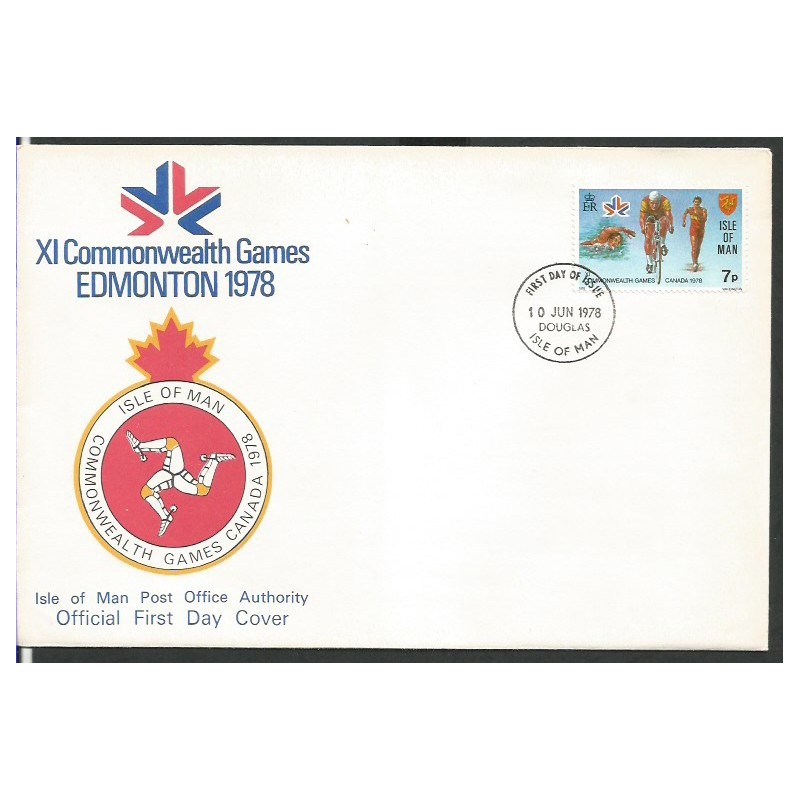 Wyspa Man 1978, Sport, kolarstwo, pływanie. FDC