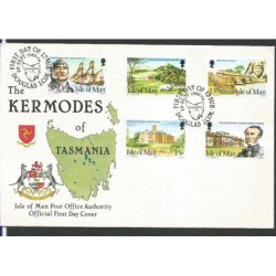 Wyspa Man 1980, Wyspa Tasmania, Australia, mapa, statek. FDC