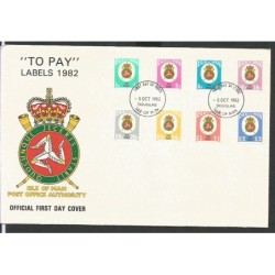 Wyspa Man 1982, Herby. Znaczki dopłaty. FDC