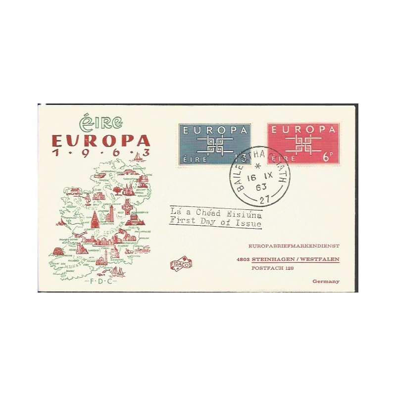 Irlandia 1963, EUROPA CEPT. FDC
