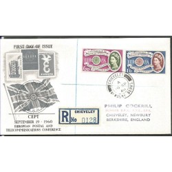 Wielka Brytania 1960, EUROPA CEPT. FDC polecone