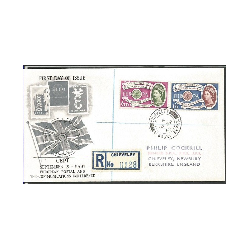 Wielka Brytania 1960, EUROPA CEPT. FDC polecone