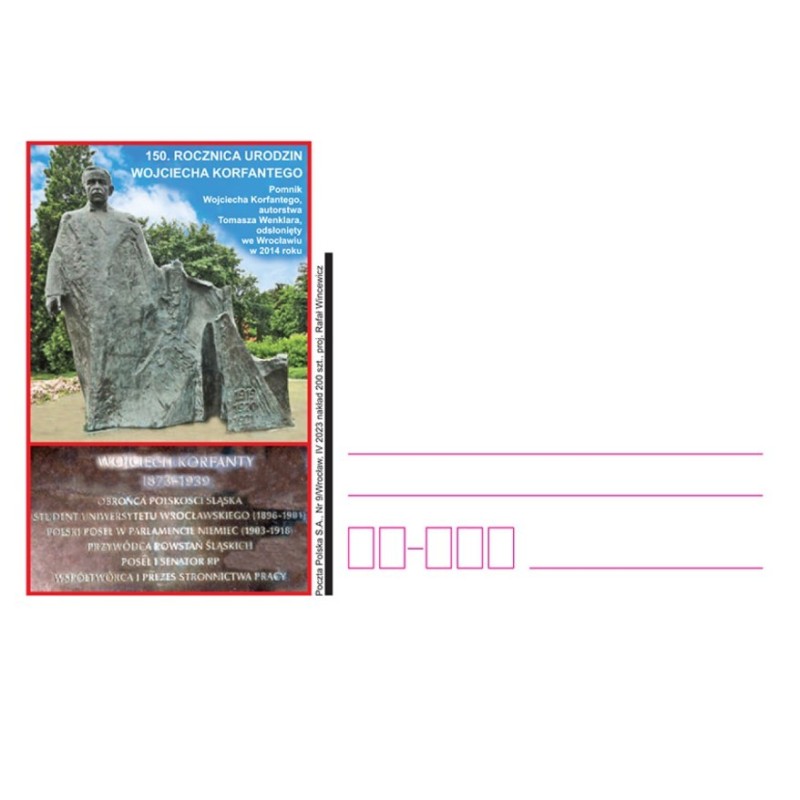 Kartka Wrocław 2023, Wojciech Korfanty, powstania śląskie, Uniwersytet Wrocławski