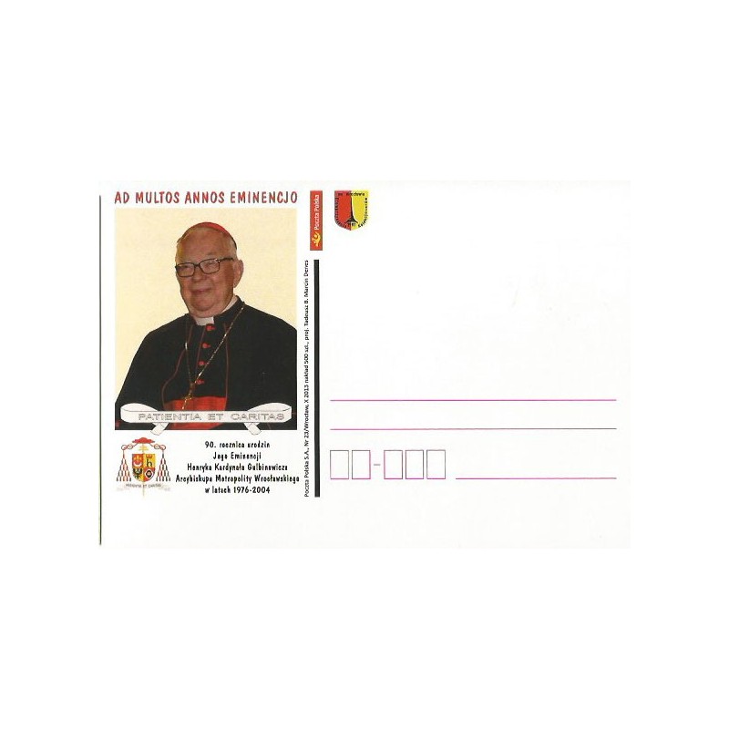 Kartka Wrocław 2013, kardynał H. Gulbinowicz