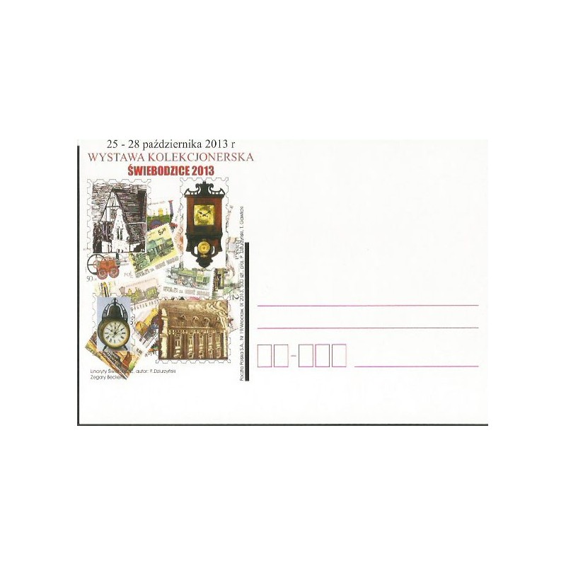 Kartka Wrocław 2013, Świebodzice, zegary, kolej