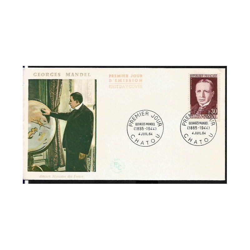Francja 1964, Georges Mandel, polityka, II wojna. FDC