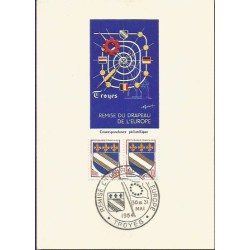 Francja 1964, Unia Europejska, EWG, flaga. Karta maksimum