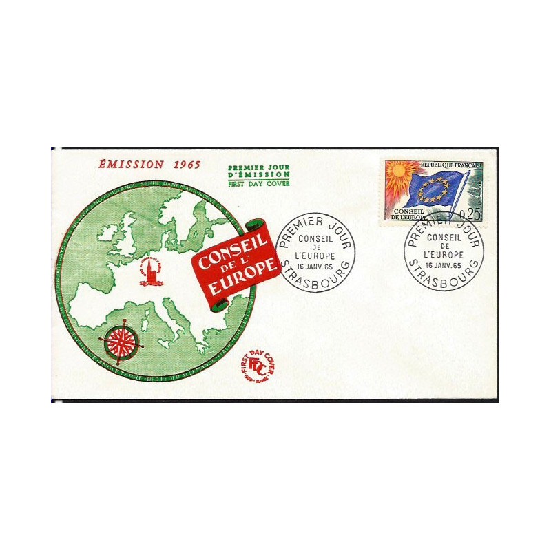 Francja 1965, Rada Europy. FDC
