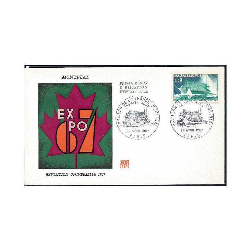 Francja 1967, EXPO Montreal. FDC