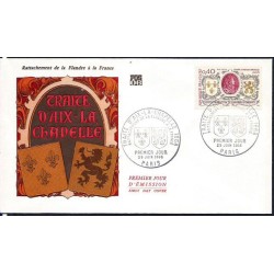 Francja 1968, Król Ludwik XIV, pokój w Aix-la-Chapelle. FDC