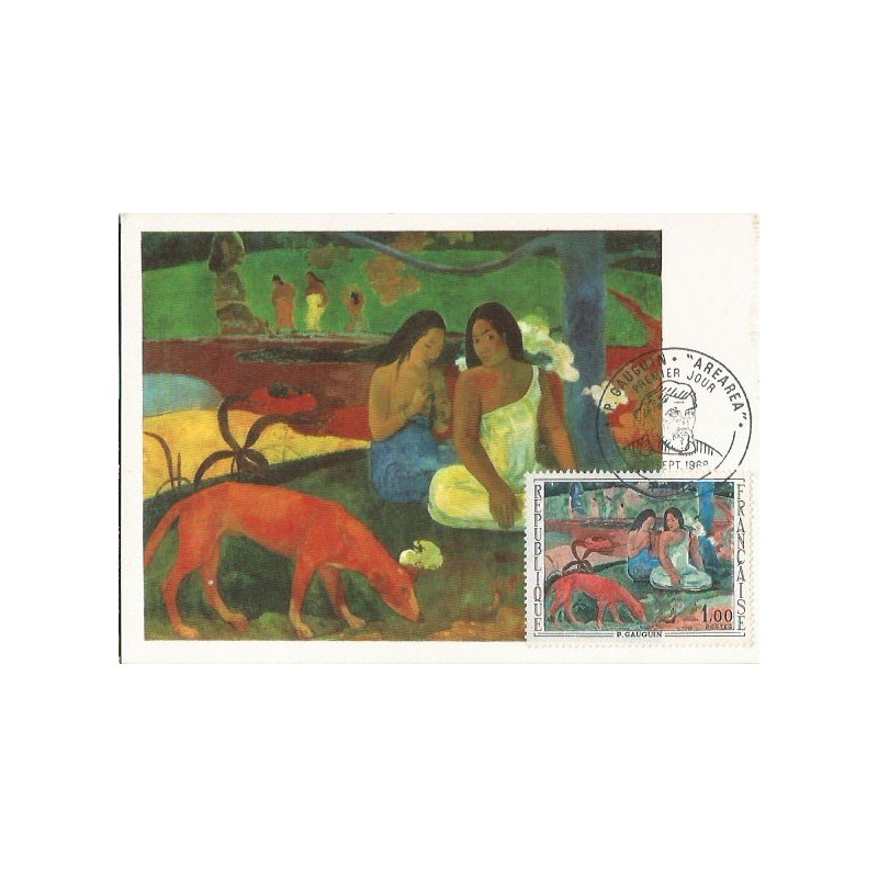Francja 1968, Malarstwo, Gauguin. Karta maksimum