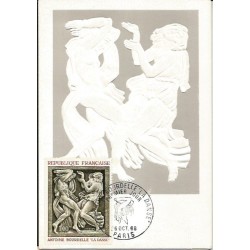 Francja 1968, Rzeźba, A. Bourdelle. Karta maksimum