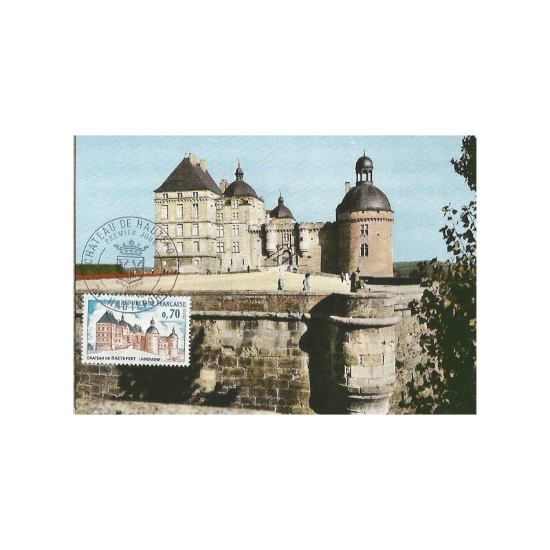 Francja 1969, Architektura, turystyka, zamek Hautefort. Karta maksimum
