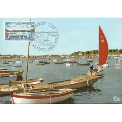 Francja 1969, Most, turystyka, żaglówki, plaża. Karta maksimum