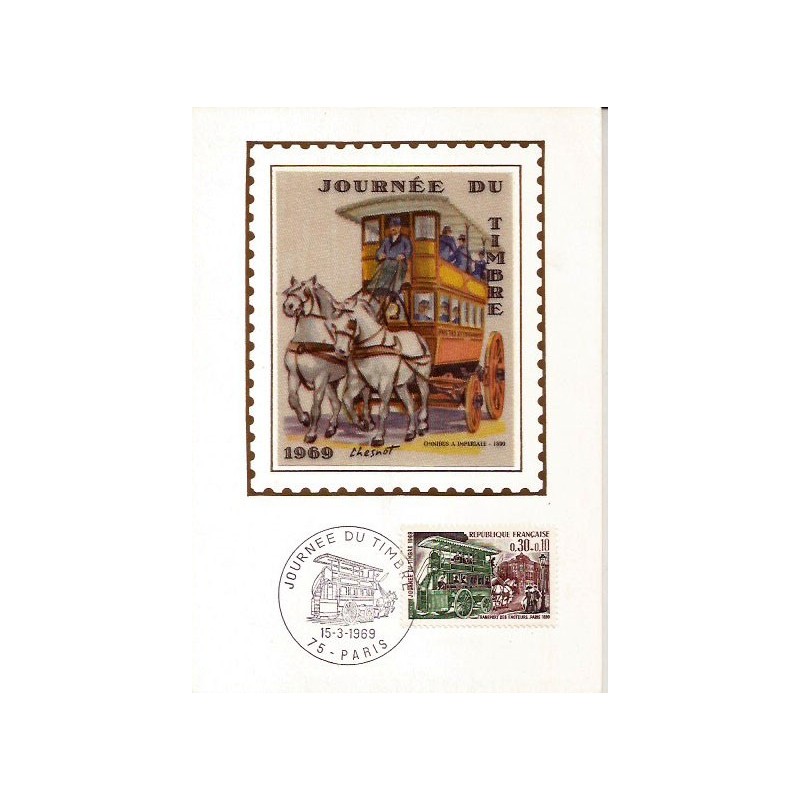 Francja 1969, Tramwaj konny. Karta maksimum