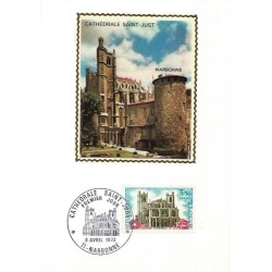 Francja 1972, Katedra Narbonne. Karta maksimum
