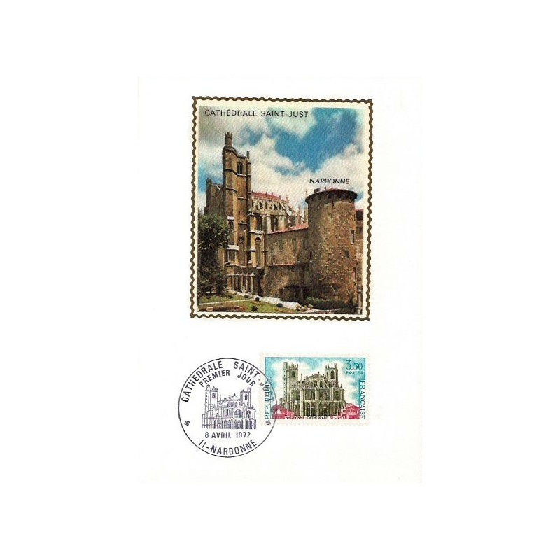 Francja 1972, Katedra Narbonne. Karta maksimum