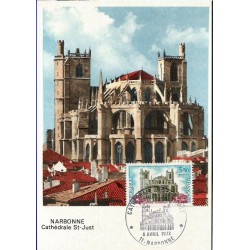 Francja 1972, Katedra Narbonne. Karta maksimum