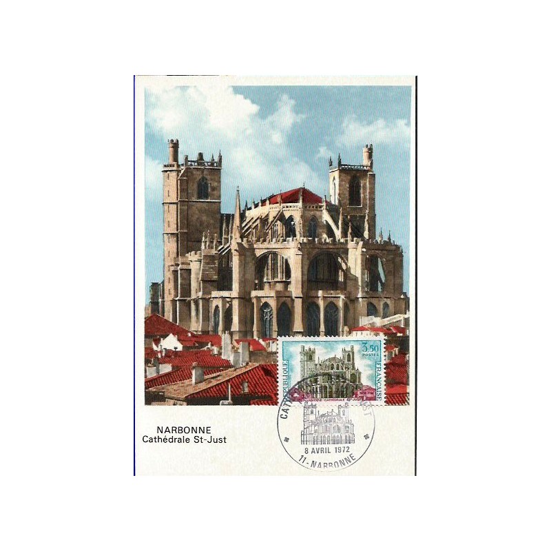 Francja 1972, Katedra Narbonne. Karta maksimum
