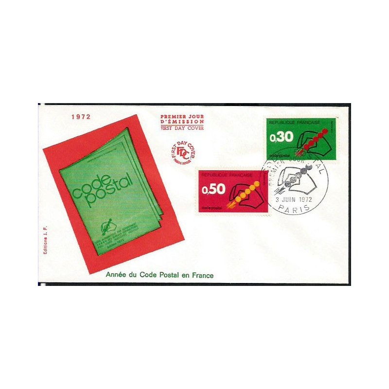 Francja 1972, Kod pocztowy. FDC