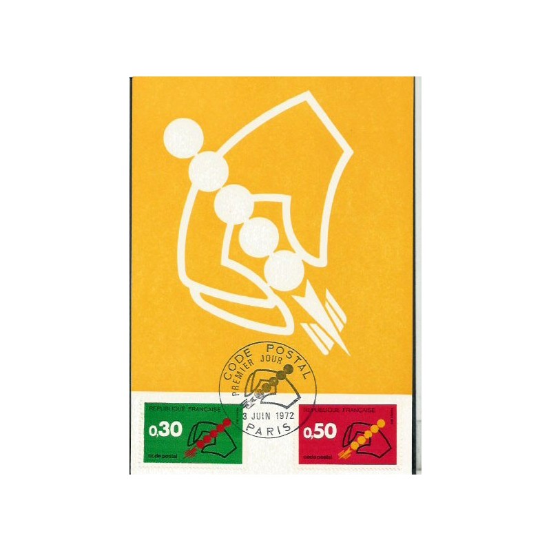 Francja 1972, Kod pocztowy. Karta maksimum