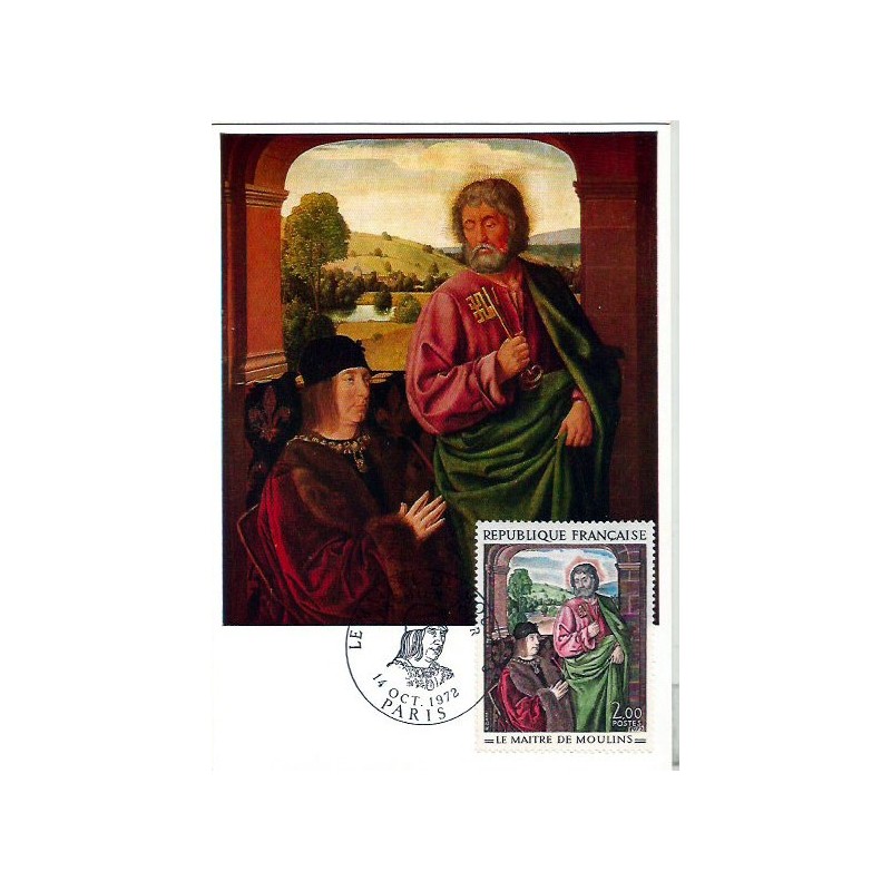 Francja 1972, Książę Piotr II de Bourbon, malarstwo. Karta maksimum