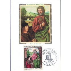 Francja 1972, Książę Piotr II de Bourbon, malarstwo. Karta maksimum