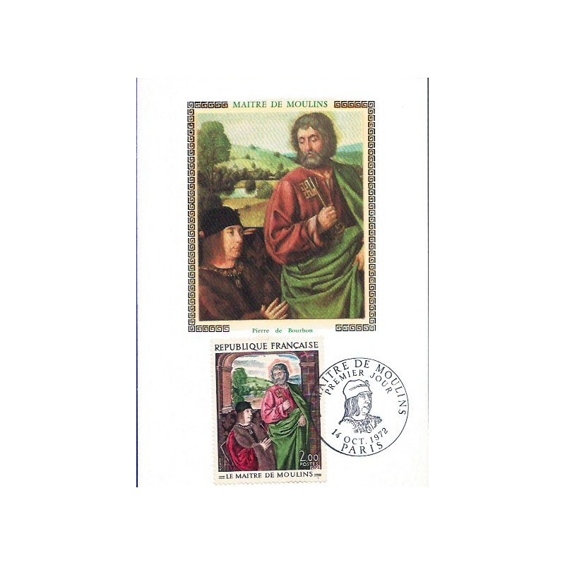 Francja 1972, Książę Piotr II de Bourbon, malarstwo. Karta maksimum