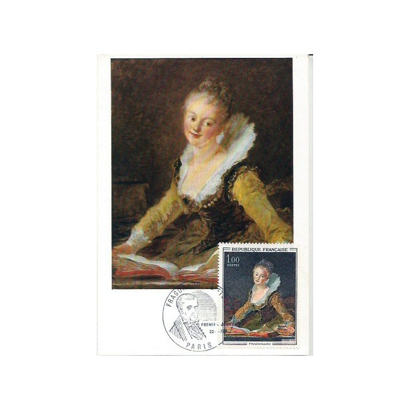 Francja 1972, Malarstwo, Fragonard. Karta maksimum